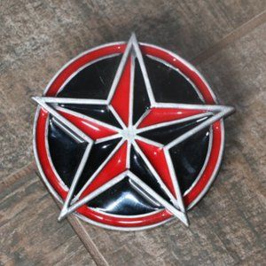Black and Red Star Belt Buckle